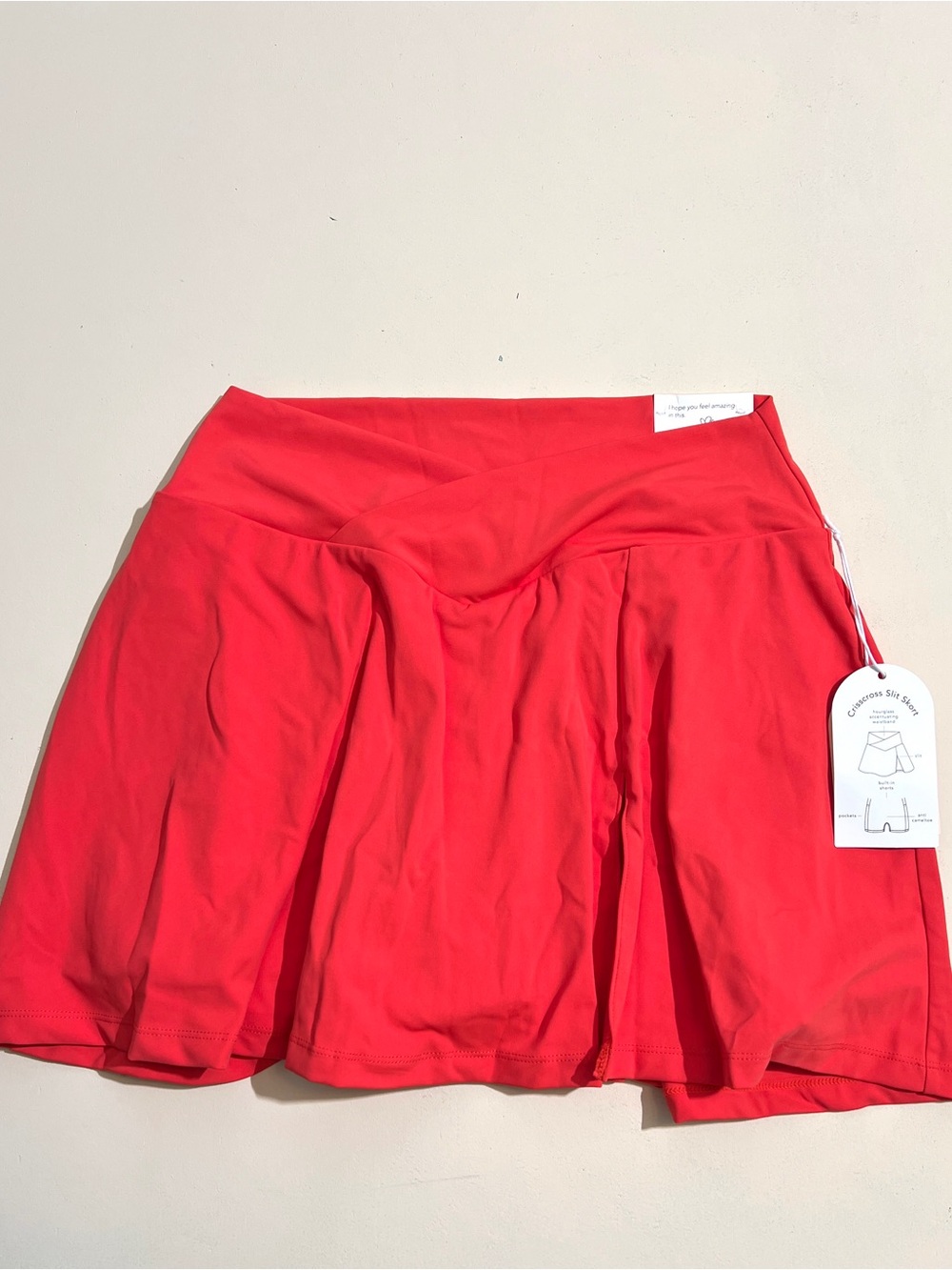 Blogilates Crisscross Slit Skort XL Spicy Orange Athletic Gym Yoga Activewear
